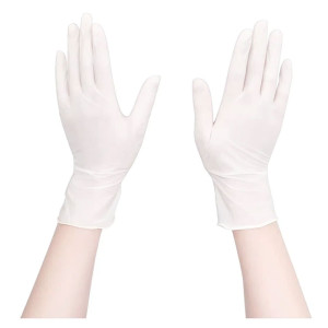 Găng tay cao su y tế màu trắng không bột