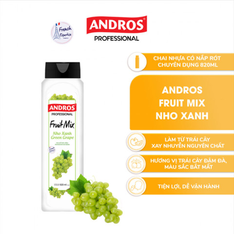 Sinh tố Andros Fruit Mix Nho Xanh 820ml