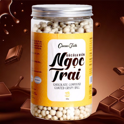Sôcôla Viên Ngọc Trai Màu Trắng Cacao Talk 400g