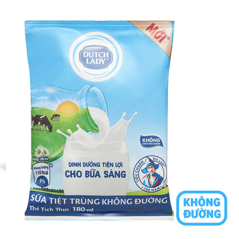 Sữa dinh dưỡng không đường CGHL Dutch Lady 180ml