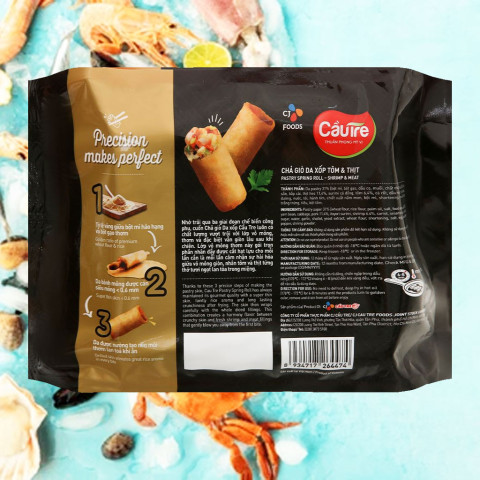 Chả Giò Da Xốp Nhân Tôm Thịt Cầu Tre CJ 400g