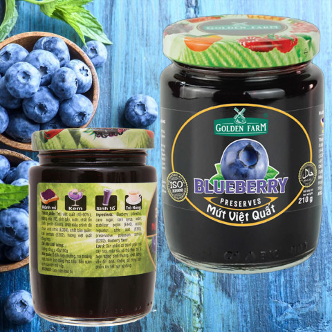 Mứt việt quất Golden Farm Blueberry Preserves 210g