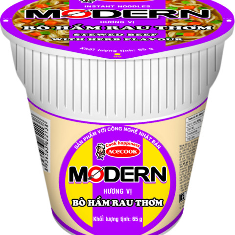 Mì Modern bò hầm rau thơm ly 65g
