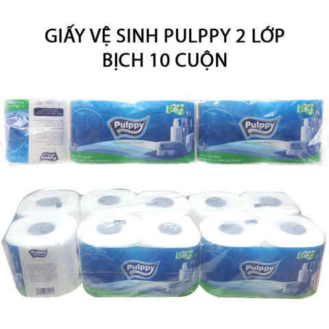 Giấy vệ sinh Pulppy 2 lớp lốc 10 cuộn 