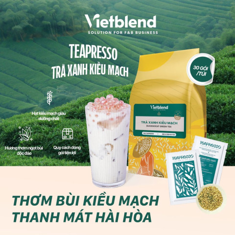 Trà Xanh Kiều Mạch Vietblend Buckwheat Green Tea 390g