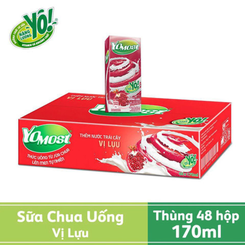 Sữa chua lên men tự nhiên vị lựu YoMost 170ml