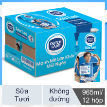 Sữa tươi tiệt trùng không đường Dutch Lady 965ml