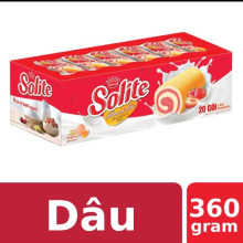 Bánh bông lan cuộn kem vị dâu Solite 360g
