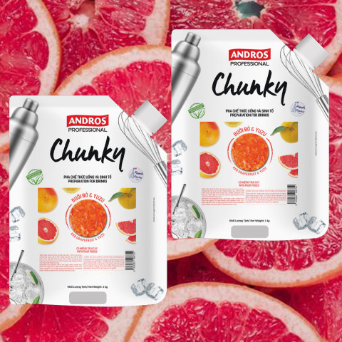 Mứt Bưởi Đỏ & Yuzu Andros Chunky 1kg