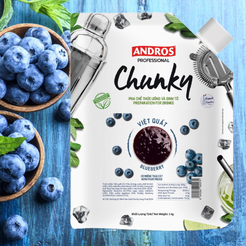 Mứt Việt Quất Andros Chunky Blueberry 1kg