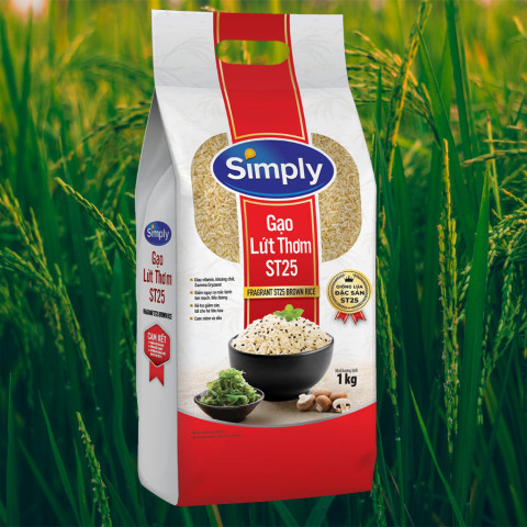 Gạo Lứt Thơm ST25 Simply 1kg