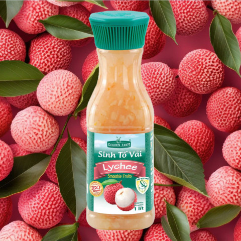 Sinh tố vải Golden Farm Lychee Smoothie Fruits 1 lít