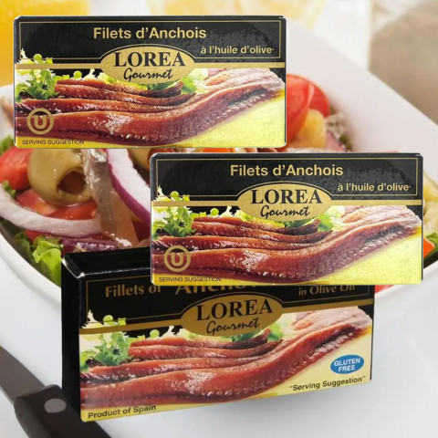 Cá cơm ngâm dầu Ôliu Lorea Gourmet 50g