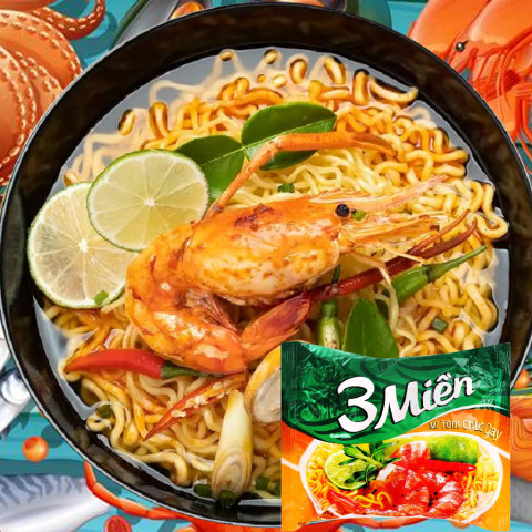 Mì 3 Miền tôm chua cay gói 65g