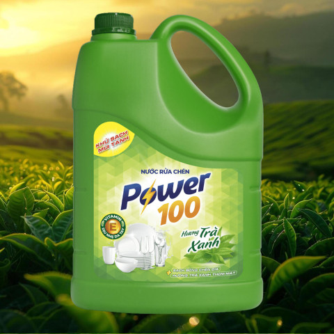 Nước Rửa Chén Power100 Hương Trà Xanh 3.5 lít