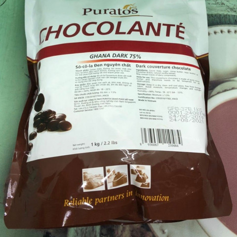 Socola nút đen nguyên chất 75% Puratos
