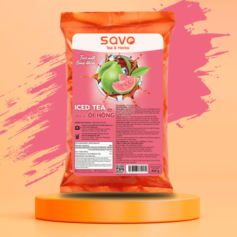 Trà Hòa Tan Ổi Hồng SAVO Iced Tea Túi 800g