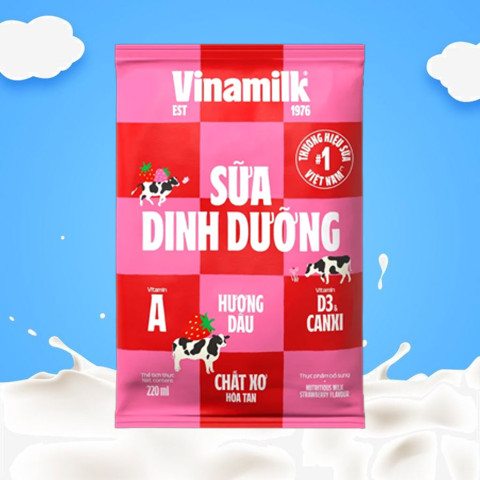 Sữa dinh dưỡng hương dâu Vinamilk 220ml