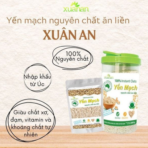 Yến mạch nguyên chất ăn liền Xuân An 800g