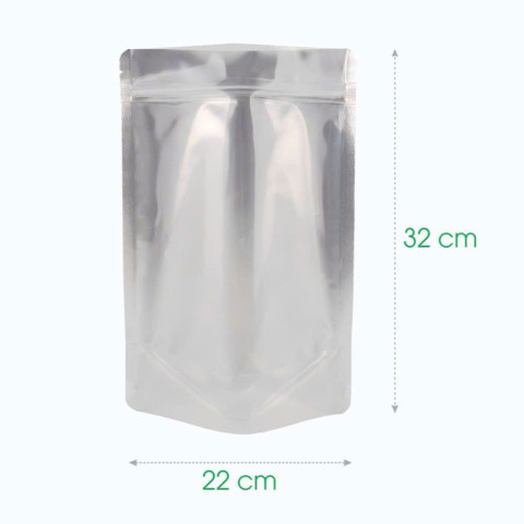 Bao zip mặt trong mặt bạc 22x32