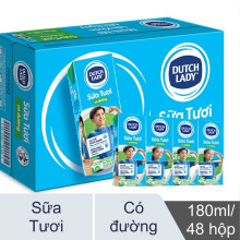 Sữa tươi tiệt trùng có đường CGHL Dutch Lady 180ml