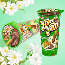 Bánh Que Yan Yan Meiji Chấm Kem Hương Cacao Hạt Phỉ 44g