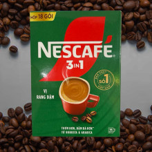 Cafe vị rang đậm Nescafe 3in1 hộp xanh 18 gói 16gr