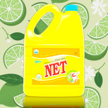 Nước rửa chén đậm đặc NET hương chanh 4KG X 3