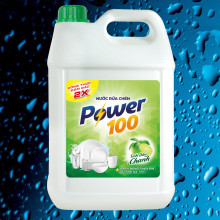 Nước rửa chén POWER100 tinh dầu chanh can 9kg